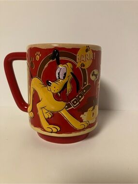Disney Red and Yellow Pluto Ceramic Pet Mug with Handle
